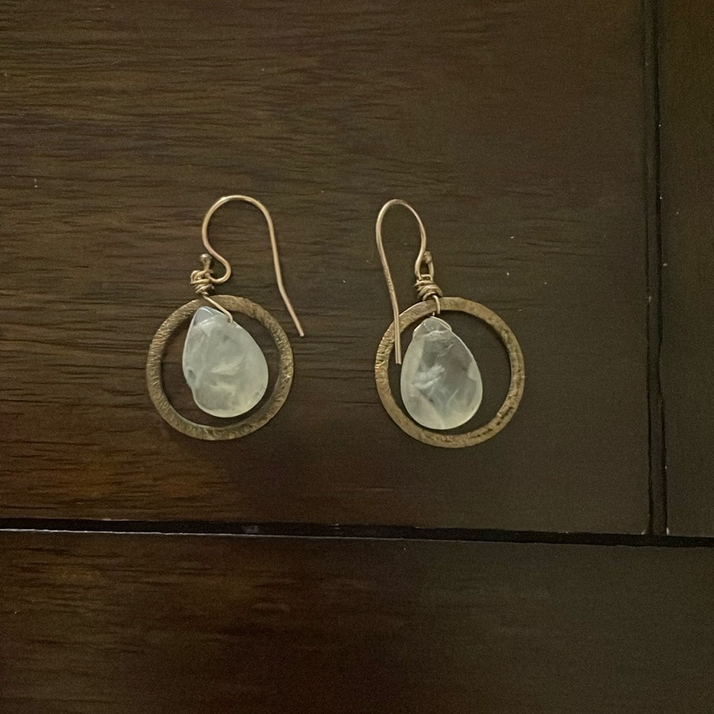 Green stone earrings (matches necklace)